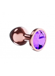 Пробка цвета розового золота с фиолетовым кристаллом Diamond Amethyst Shine S - 7,2 см. - Lola Games - купить с доставкой в Камышине