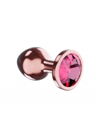 Пробка цвета розового золота с малиновым кристаллом Diamond Ruby Shine S - 7,2 см. - Lola Games - купить с доставкой в Камышине