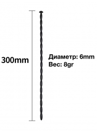 Черный уретральный расширитель - 30 см. - Rubber Tech Ltd - купить с доставкой в Камышине