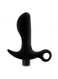 Черный анальный вибратор Silicone Vibrating Prostate Massager 01 - 10,8 см. - Blush Novelties - в Камышине купить с доставкой