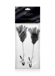 Зажимы для сосков с черными перьями Sweet Caress Feather Nipple Clumps - Sweet Caress - купить с доставкой в Камышине