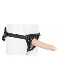 Пустотелый страпон Harness CLASSIC с бандажом - 19,5 см. - LOVETOY (А-Полимер) - купить с доставкой в Камышине