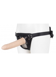 Пустотелый страпон Harness CLASSIC с бандажом - 19,5 см. - LOVETOY (А-Полимер) - купить с доставкой в Камышине