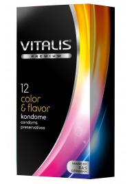 Цветные ароматизированные презервативы VITALIS PREMIUM color   flavor - 12 шт. - Vitalis - купить с доставкой в Камышине