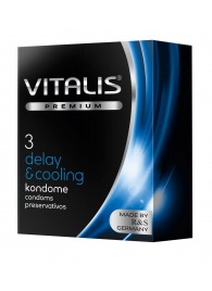 Презервативы VITALIS PREMIUM delay   cooling с охлаждающим эффектом - 3 шт. - Vitalis - купить с доставкой в Камышине