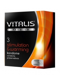 Презервативы VITALIS PREMIUM stimulation   warming с согревающим эффектом - 3 шт. - Vitalis - купить с доставкой в Камышине