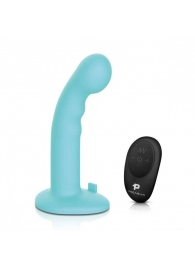 Голубая изогнутая насадка 6in Remote Control Ripple P-Spot G-Spot на черных трусиках - 16 см. - Pegasus - купить с доставкой в Камышине