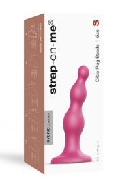 Розовая насадка Strap-On-Me Dildo Plug Beads size S - Strap-on-me - купить с доставкой в Камышине