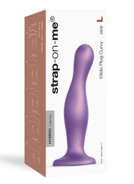 Фиолетовая насадка Strap-On-Me Dildo Plug Curvy size L - Strap-on-me - купить с доставкой в Камышине