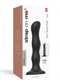 Черная насадка Strap-On-Me Dildo Geisha Balls size M - Strap-on-me - купить с доставкой в Камышине