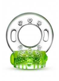Зеленое эрекционное виброкольцо Arouser Vibrating C-Ring - Blush Novelties - в Камышине купить с доставкой