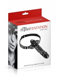 Черный кляп-фаллоимитатор Double Penis Gag - Fetish Tentation - купить с доставкой в Камышине