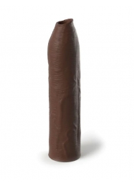 Коричневая насадка-удлинитель Uncut Silicone Penis Enhancer - 17,8 см. - Pipedream - в Камышине купить с доставкой