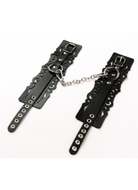 Узорчатые кожаные оковы с регулируемыми ремешками - Crazy Handmade - купить с доставкой в Камышине