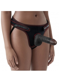 Женский темнокожий страпон Easy Strapon Set 7 Inch - 18 см. - Lovetoy - купить с доставкой в Камышине