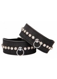 Черные поножи Diamond Studded Ankle Cuffs - Shots Media BV - купить с доставкой в Камышине