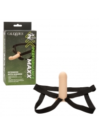 Телесный фаллопротез из силикона Extension with Harness - 15,75 см. - California Exotic Novelties - купить с доставкой в Камышине