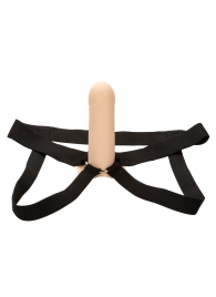 Телесный фаллопротез из силикона Extension with Harness - 15,75 см. - California Exotic Novelties - купить с доставкой в Камышине