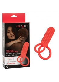 Красное эрекционное кольцо Silicone Rechargeable Vertical Dual Enhancer - California Exotic Novelties - в Камышине купить с доставкой