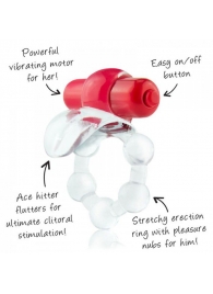Виброкольцо с язычком и красным виброэлементом Overtime - Screaming O - в Камышине купить с доставкой