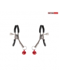 Серебристые зажимы на соски с шариками - Notabu - купить с доставкой в Камышине