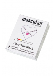 Ультрапрочные презервативы Masculan Ultra Safe Black - 3 шт. - Masculan - купить с доставкой в Камышине