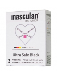 Ультрапрочные презервативы Masculan Ultra Safe Black - 3 шт. - Masculan - купить с доставкой в Камышине