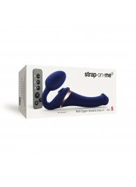 Синий безремневой страпон Multi Orgasm Size S с клиторальной стимуляцией - Strap-on-me - купить с доставкой в Камышине