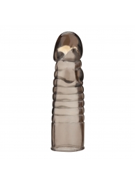 Дымчатая насадка-удлинитель Ribbed Realistic Penis Enhancing Sleeve Extension - 15,2 см. - BlueLine - в Камышине купить с доставкой