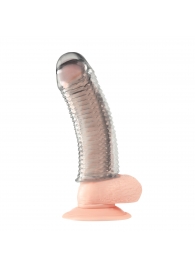 Текстурированная насадка на пенис Clear Textured Penis Enhancing Sleeve Extension - 16,5 см. - BlueLine - в Камышине купить с доставкой