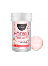 Лубрикант на масляной основе Hot Ball Beija Muito с ароматом клубники и шампанского (2 шарика по 3 гр.) - HotFlowers - купить с доставкой в Камышине