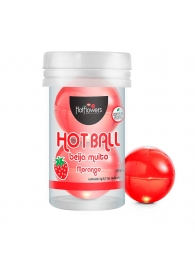 Лубрикант на масляной основе Hot Ball Beija Muito с ароматом клубники (2 шарика по 3 гр.) - HotFlowers - купить с доставкой в Камышине