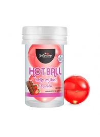 Лубрикант на масляной основе Hot Ball Beija Muito с ароматом шоколада и клубники (2 шарика по 3 гр.) - HotFlowers - купить с доставкой в Камышине