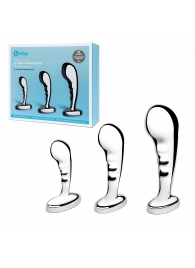 Набор из 3 стальных стимуляторов простаты Stainless Steel P-spot Training Set - b-Vibe - в Камышине купить с доставкой