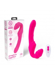 Розовый безремневой страпон на радиоуправлении Strapless Together - 22 см. - Together Toy - купить с доставкой в Камышине