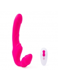 Розовый безремневой страпон на радиоуправлении Strapless Together - 22 см. - Together Toy - купить с доставкой в Камышине