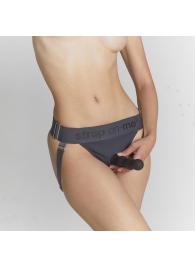 Серые трусики для фиксации насадок Strap-on-me Harness Lingerie Unique - Strap-on-me - купить с доставкой в Камышине