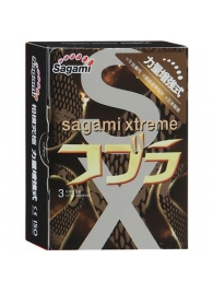 Суженные к основанию презервативы Sagami Xtreme COBRA - 3 шт. - Sagami - купить с доставкой в Камышине