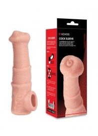 Телесная фантазийная насадка на член Cock Sleeve Size M - KOKOS - в Камышине купить с доставкой