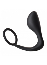 Черное эрекционное кольцо с анальной пробкой Anal Plug With Cockring - Dream Toys - в Камышине купить с доставкой