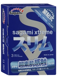 Розовые презервативы Sagami Xtreme FEEL FIT 3D - 3 шт. - Sagami - купить с доставкой в Камышине