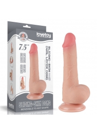 Телесный фаллоимитатор 7.5 Sliding Skin Dual Layer Dong на присоске - 19,5 см. - Lovetoy