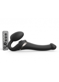 Черный безремневой страпон Multi Orgasm Size S с клиторальной стимуляцией - Strap-on-me - купить с доставкой в Камышине