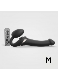 Черный безремневой страпон Multi Orgasm Size M с клиторальной стимуляцией - Strap-on-me - купить с доставкой в Камышине