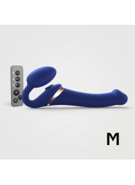 Синий безремневой страпон Multi Orgasm Size M с клиторальной стимуляцией - Strap-on-me - купить с доставкой в Камышине