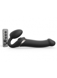 Черный безремневой страпон Multi Orgasm Size L с клиторальной стимуляцией - Strap-on-me - купить с доставкой в Камышине