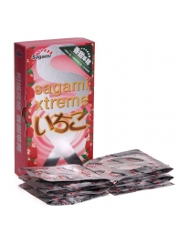 Презервативы Sagami Xtreme Strawberry c ароматом клубники - 10 шт. - Sagami - купить с доставкой в Камышине