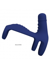Синяя вибронасадка на пенис Vibrating Penis Sling - Baile - в Камышине купить с доставкой