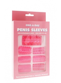 Набор из 7 розовых насадок на пенис ONE-A-DAY PENIS SLEEVES PINK - Seven Creations - в Камышине купить с доставкой