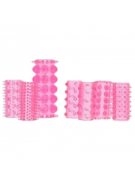 Набор из 7 розовых насадок на пенис ONE-A-DAY PENIS SLEEVES PINK - Seven Creations - в Камышине купить с доставкой